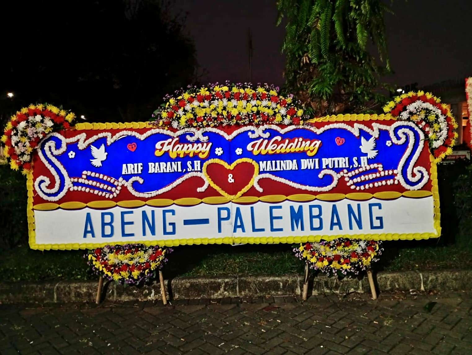 Papan Bunga happy wedding